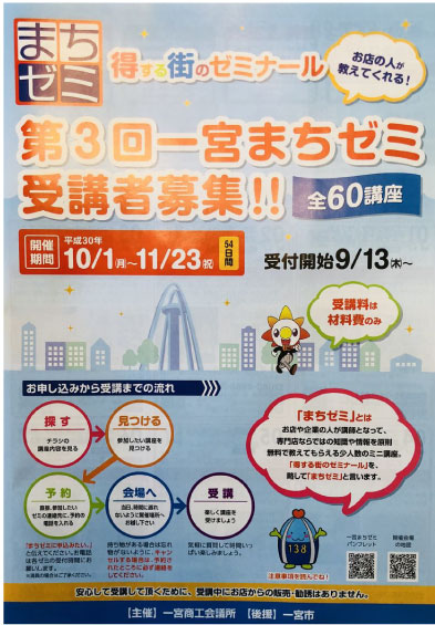 第3回一宮まちゼミ受講者募集ポスター